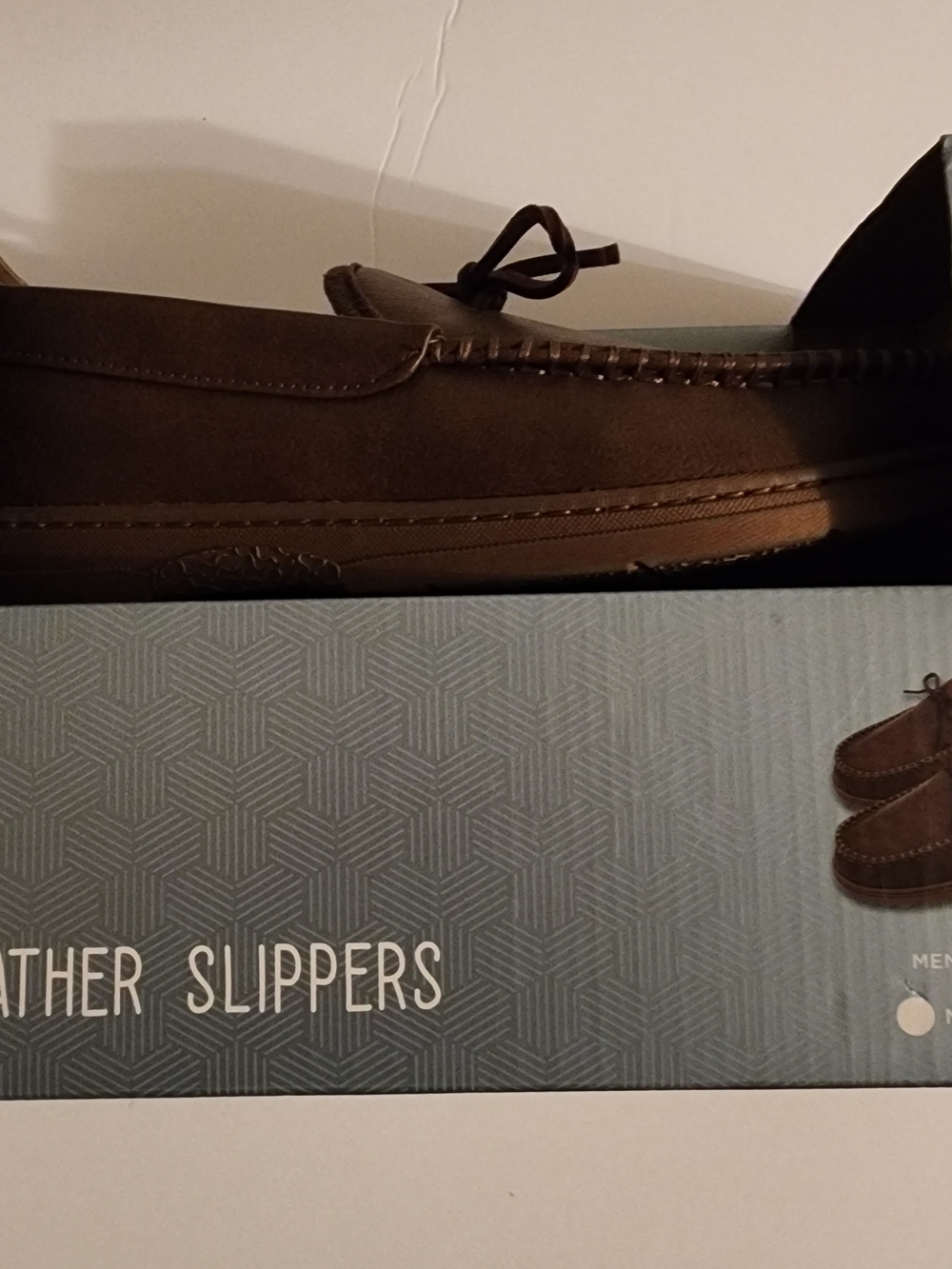 Men's Brown Leather Moccasin Slippers